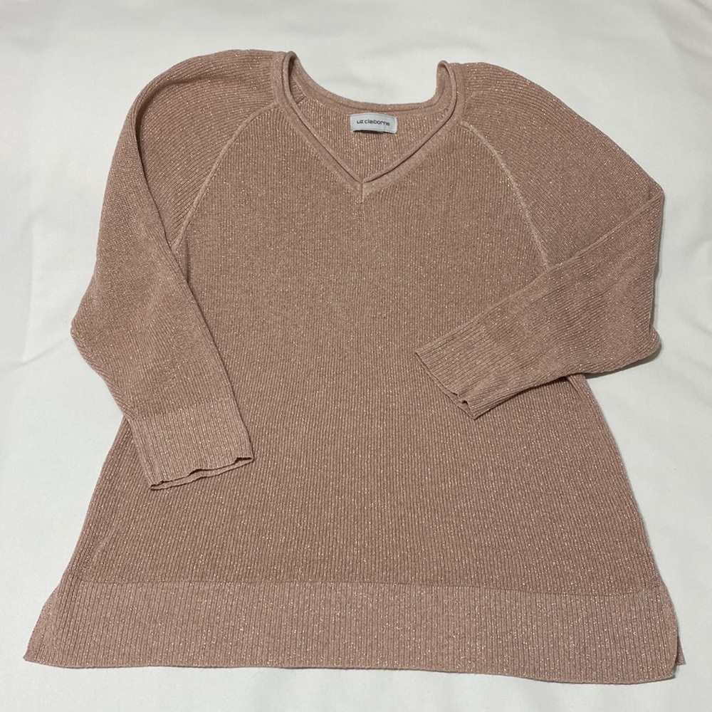 Liz Claiborne Sweater - beautiful soft blush sparkle appearance!